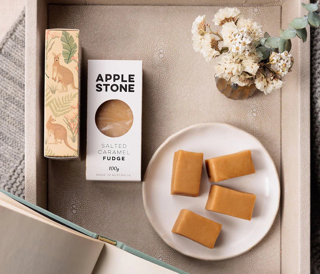 Alperstein DesignsAlperstein Designs Applestone Salt Caramel Fudge 100g same day gift delivery melbourne