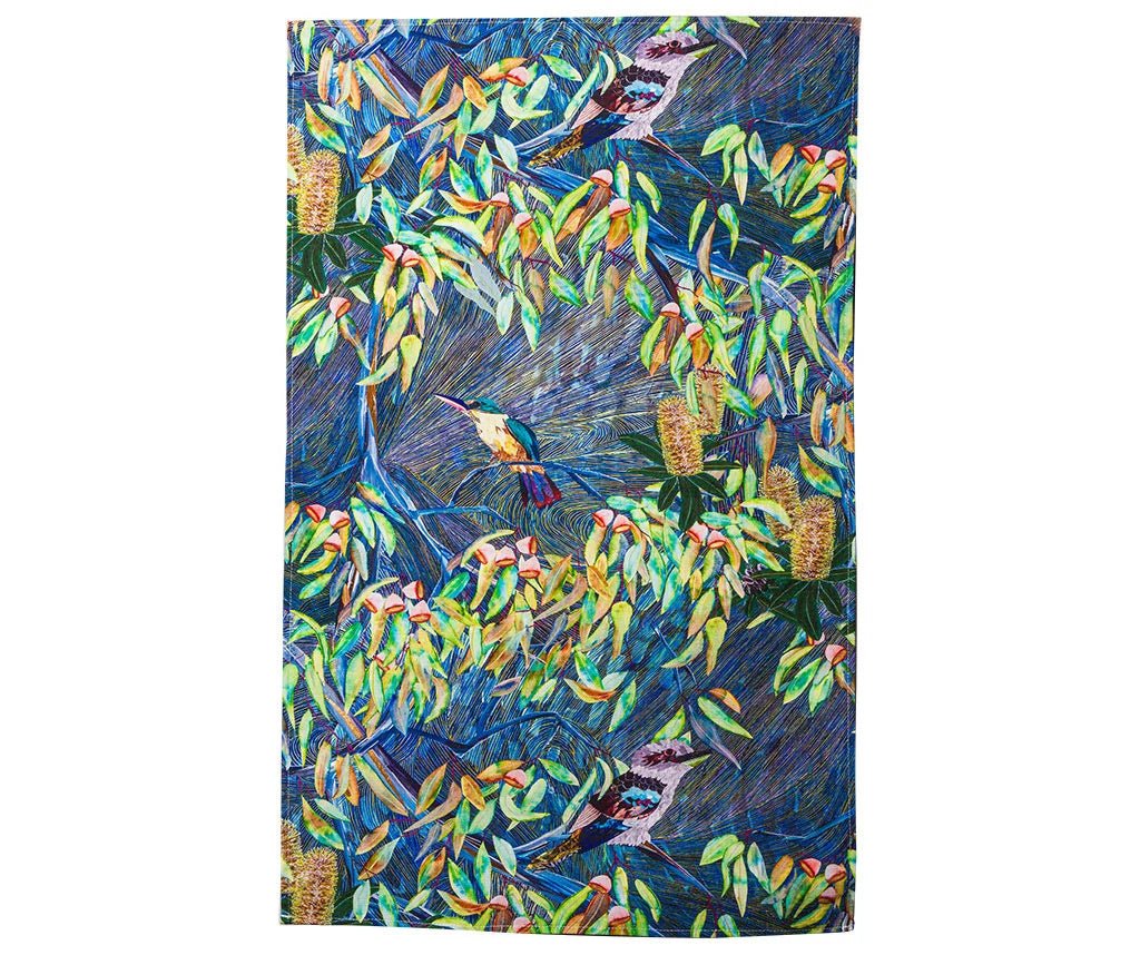 Alperstein Designs - Brigid Corcoran Kookaburra & Kingfisher Tea Towel