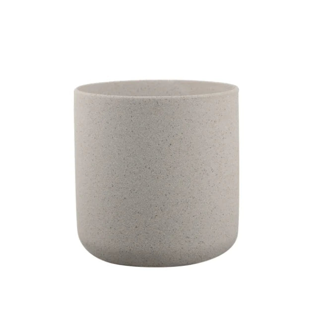 Ceramic pot oblique sand finish grey - 120mm