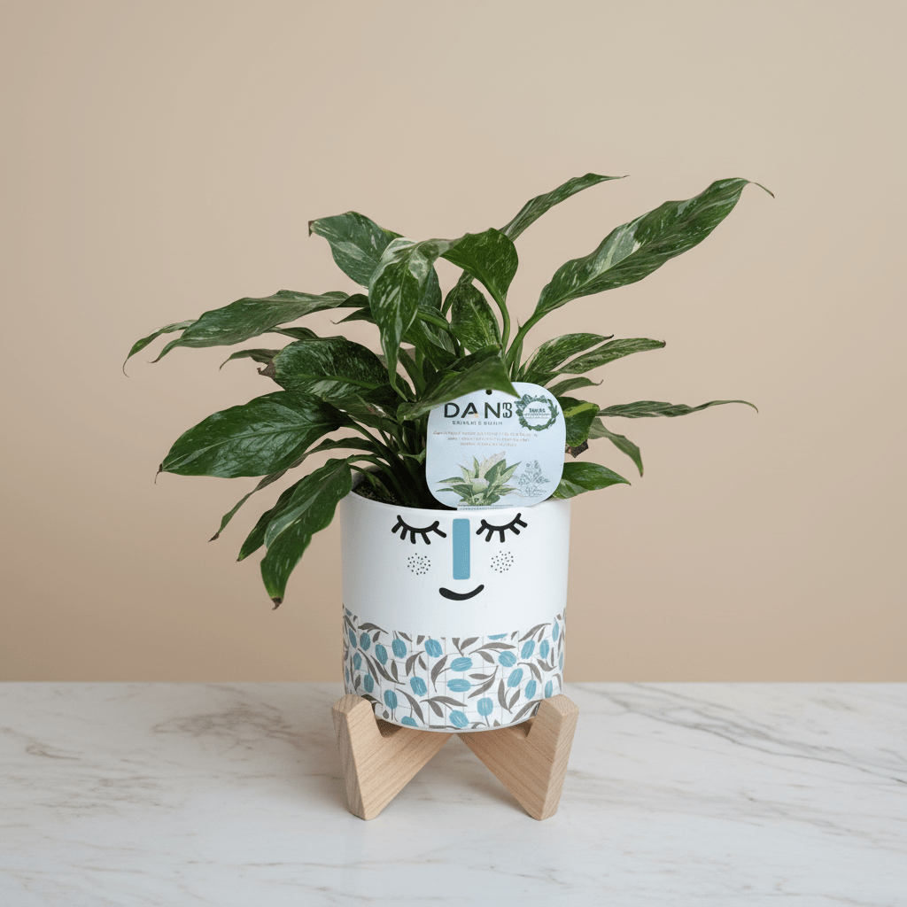 Dans PlantsVariegated Spathiphyllum Peace Lily in 120mm Pot - only for Local delivery at checkout! same day gift delivery melbourne