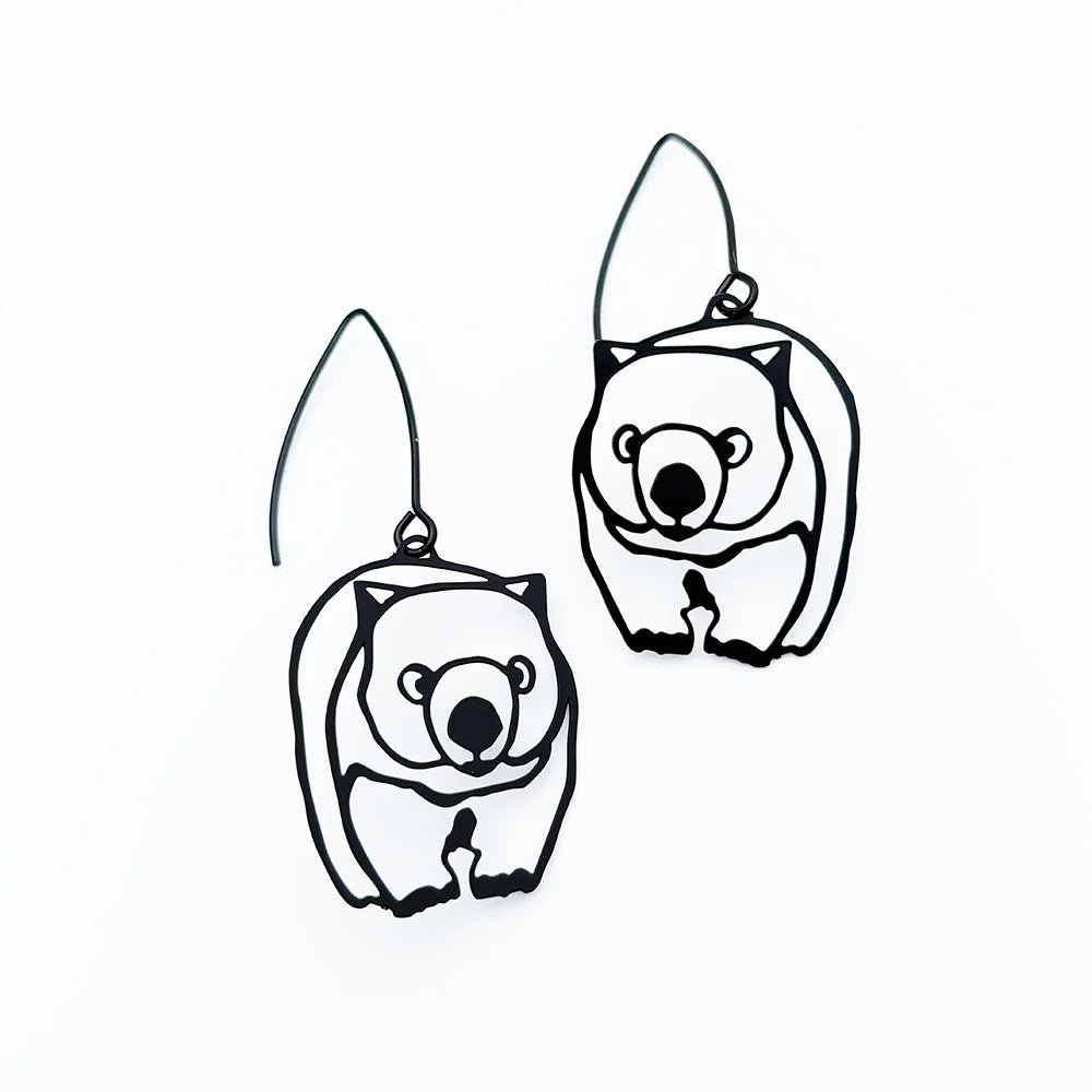 Denz + coDENZ Wombat Earrings in Black same day gift delivery melbourne
