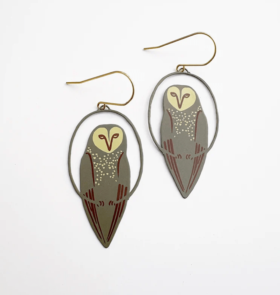DENZ Midi Masked Owl earrings