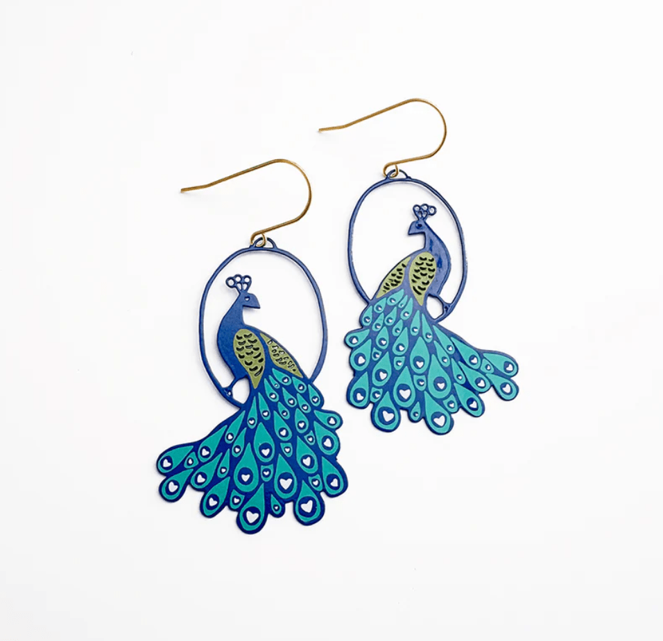 DENZ Peacock earrings in Blues