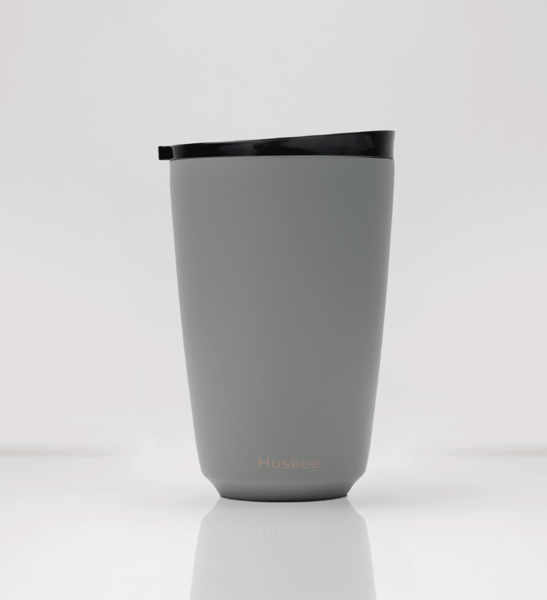 HuskeeHuskee Reusable Stainless Steel Coffee Cup (Ceramic lined) with Stopper Lid 8 Oz or 12 Oz same day gift delivery melbourne