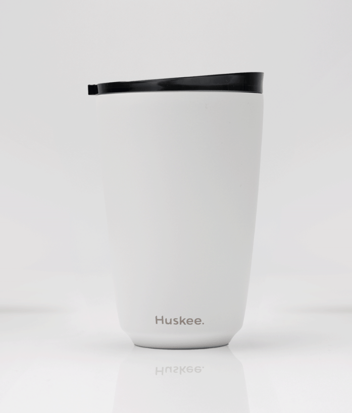 HuskeeHuskee Reusable Stainless Steel Coffee Cup (Ceramic lined) with Stopper Lid 8 Oz or 12 Oz same day gift delivery melbourne