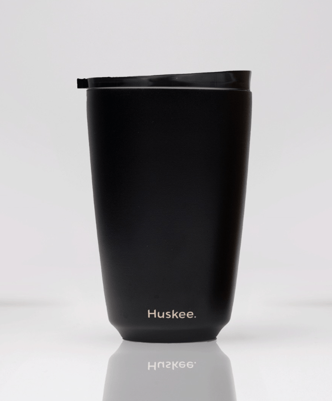 HuskeeHuskee Reusable Stainless Steel Coffee Cup (Ceramic lined) with Stopper Lid 8 Oz or 12 Oz same day gift delivery melbourne