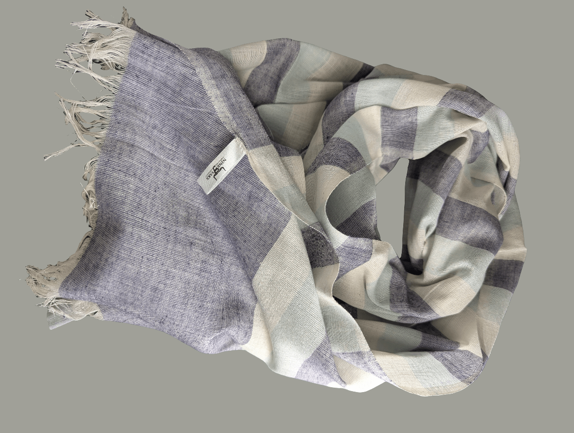 Nine Yaks Cotton Scarf - blue and white stripes #same day gift delivery melbourne#
