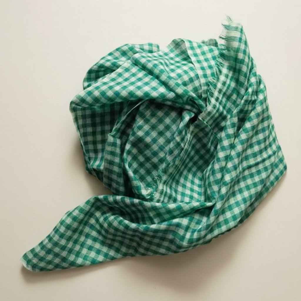 Nine YaksNine Yaks Fine Cashmere Shawl – Green Gingham Check same day gift delivery melbourne