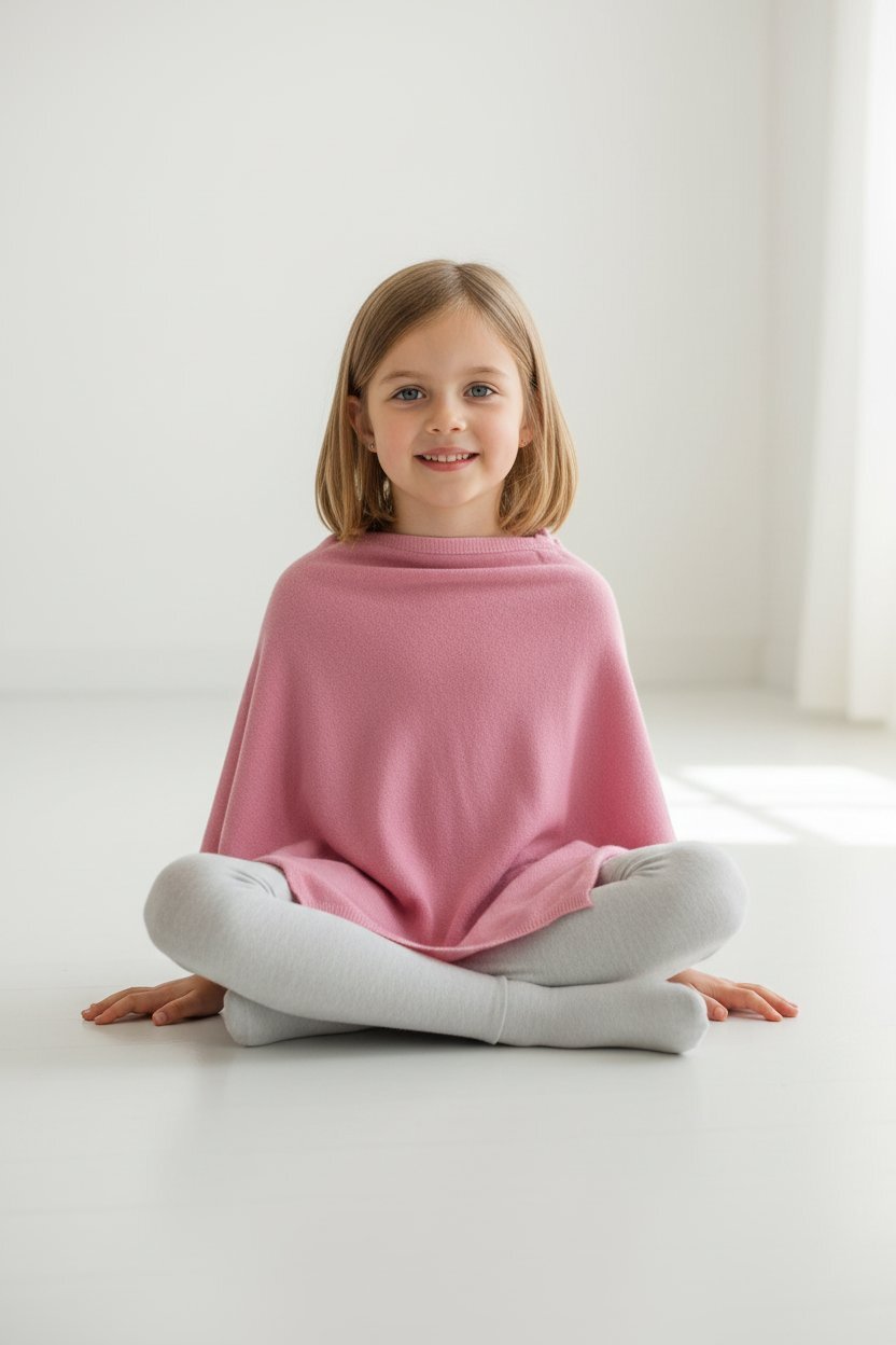 Nine YaksNine Yaks Kids Cashmere Poncho - Peony same day gift delivery melbourne