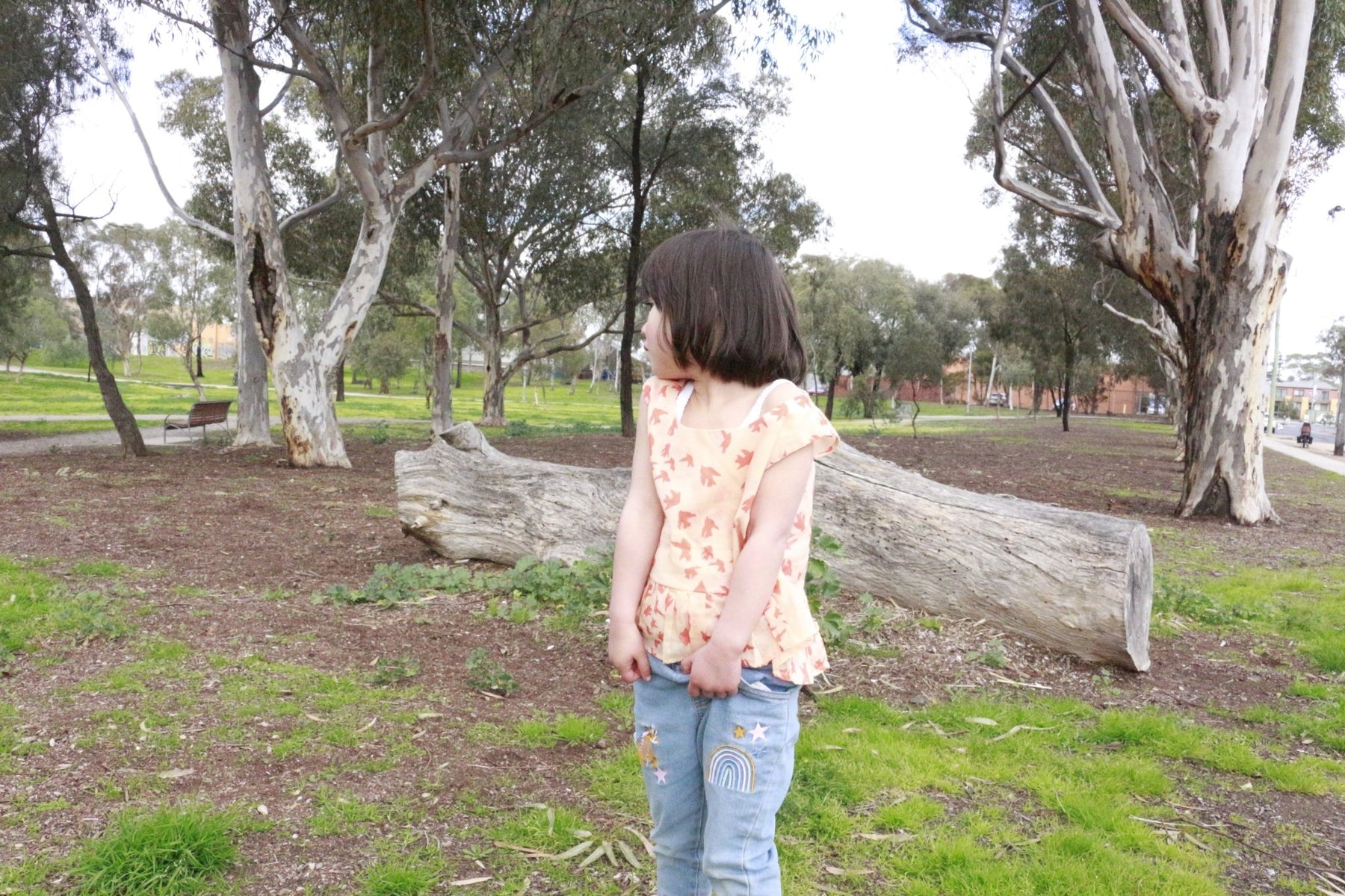 Nine YaksNine Yaks Kids Frill Top Orange Birds same day gift delivery melbourne