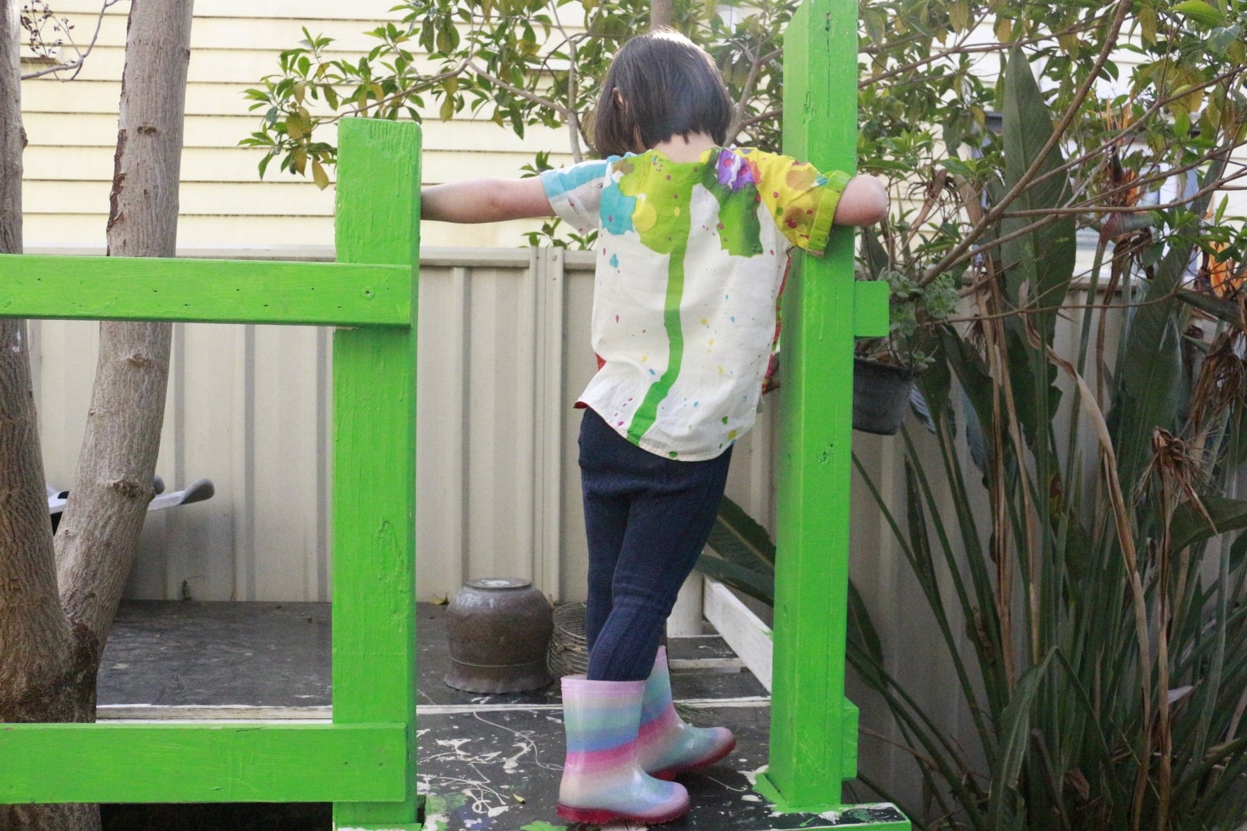 Nine YaksNine Yaks Raglan kids top - paint splatter same day gift delivery melbourne