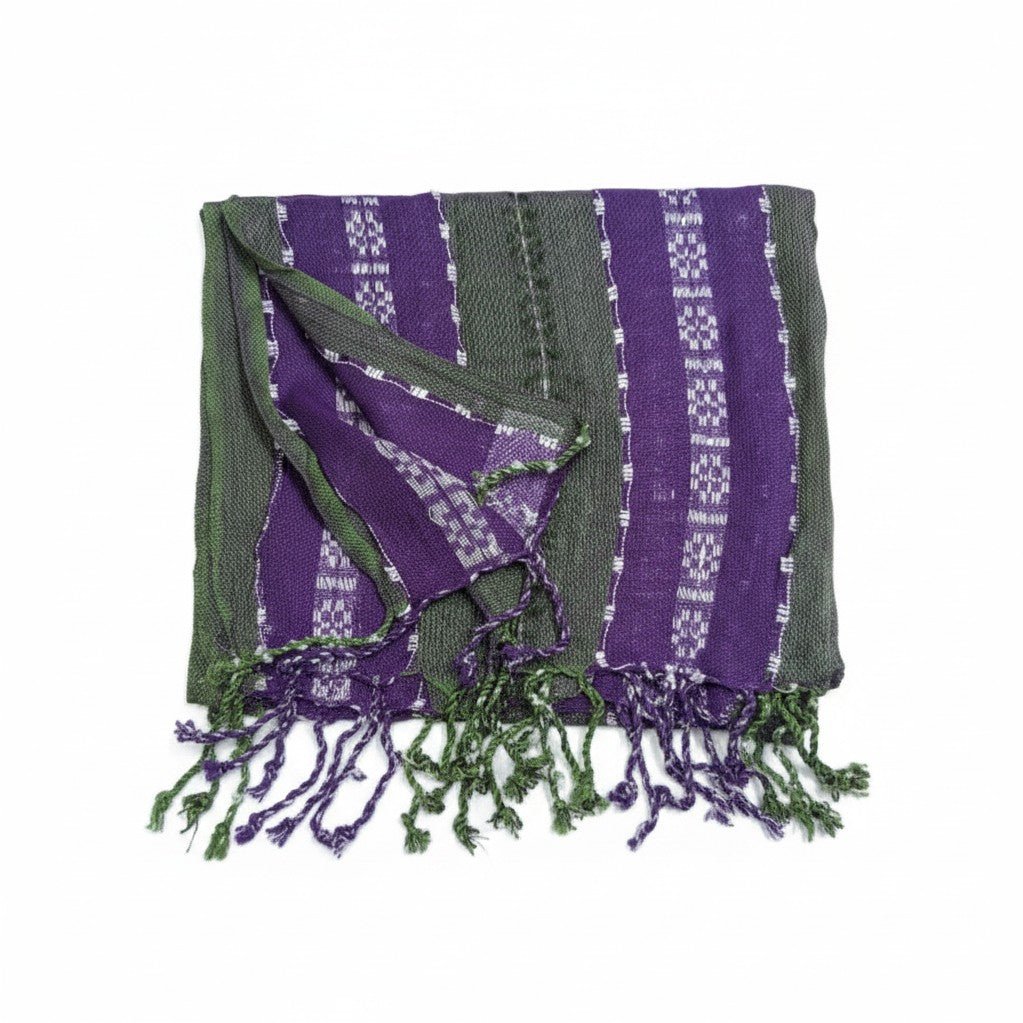 PookipoigaHandmade Cotton Net Scarf - Deep Indigo & Violet Mosaic Weave same day gift delivery melbourne