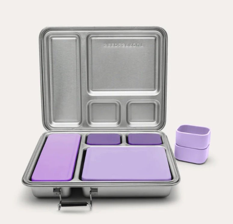 Seed and Sprout CoCrunchBox™ 2.0 Lunch Box | 4 Pot Set + Dividers - Lilac same day gift delivery melbourne
