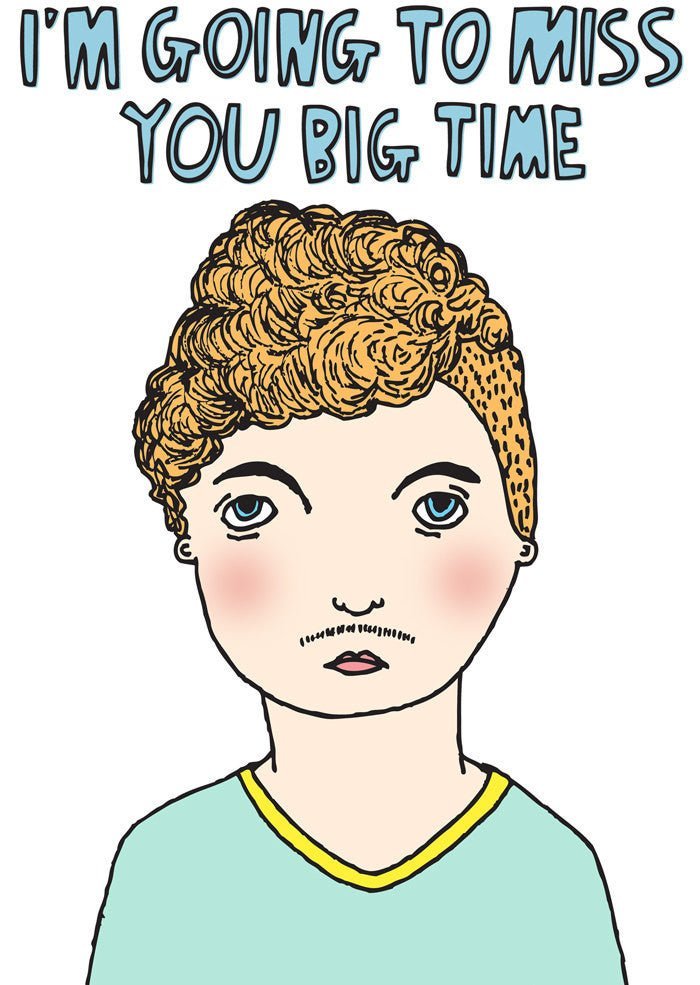 Able and GameAble and Game I'm going to miss you big time - BOY - Able and Game Card #same day gift delivery melbourne#