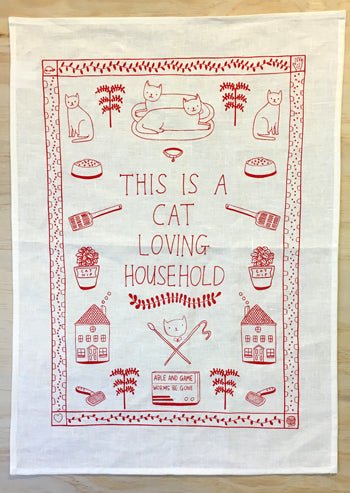 Able and GameAble and Game This Is A Cat Loving Household --- Tea Towel #same day gift delivery melbourne#