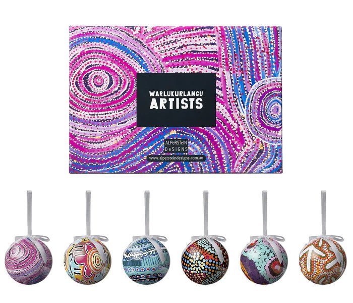 Alperstein DesignsAlperstein Designs 6 PACK XMAS BAUBLES - WARLUKURLANGU #same day gift delivery melbourne#