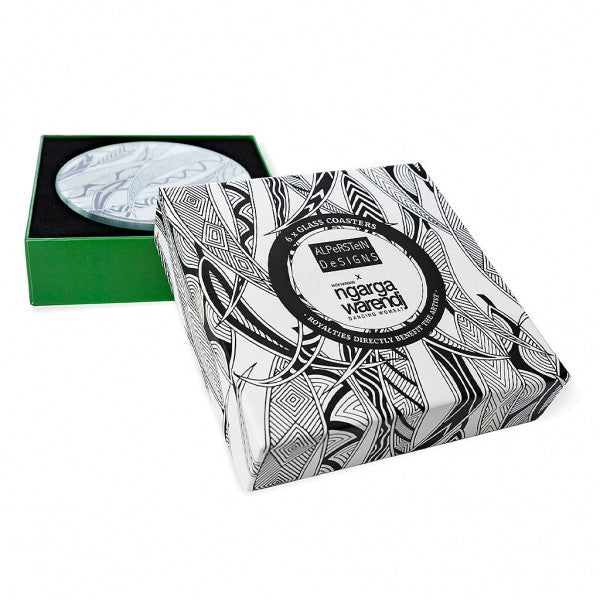 Alperstein DesignsAlperstein Designs Dancing Wombat Glass Coaster Set #same day gift delivery melbourne#