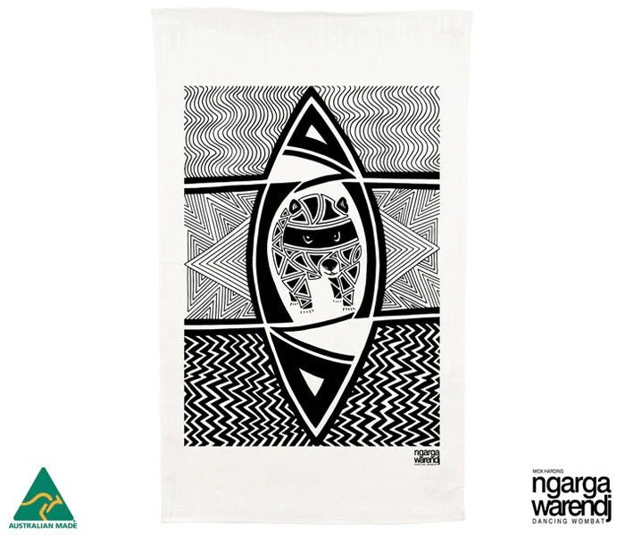 Alperstein Designs Dancing Wombat Tea Towel