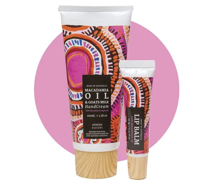 Alperstein Designs Macadamia Oil Hand Cream & Lip Balm Set