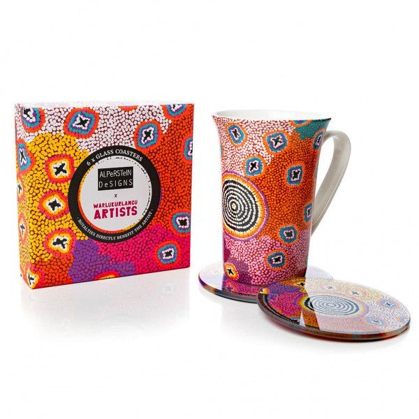 Alperstein Designs Ruth Stewart Glass Coaster Set