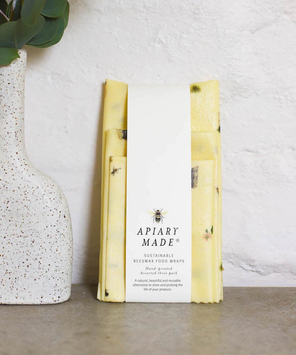 Apiary Made Illustrated Beeswax Wraps - Assorted 3 pack