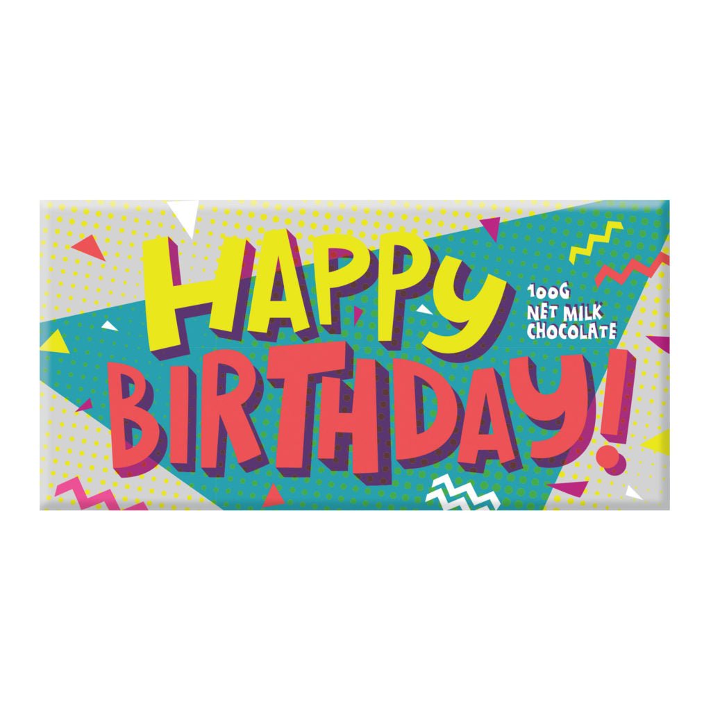 Bellaberry Colourful Happy Birthday Milk Chocolate