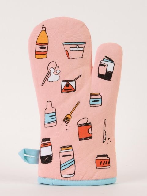 Blue Q 5pm love 7pm Fuck this Oven Mitt