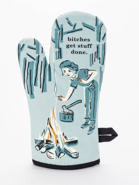 Blue QBlue Q Bitches Get Stuff Done Oven Mitt #same day gift delivery melbourne#
