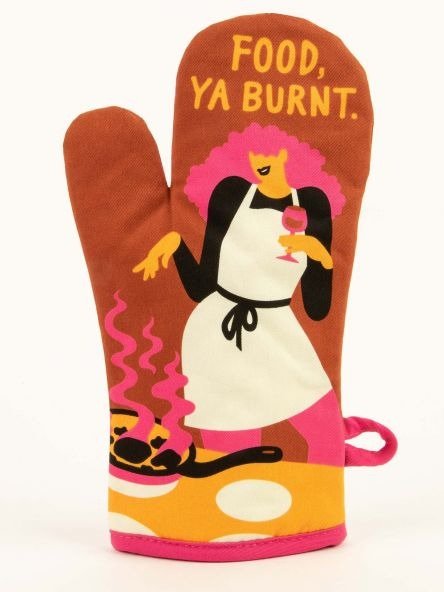 Blue QBlue Q FOOD, YA BURNT. Oven Mitt #same day gift delivery melbourne#