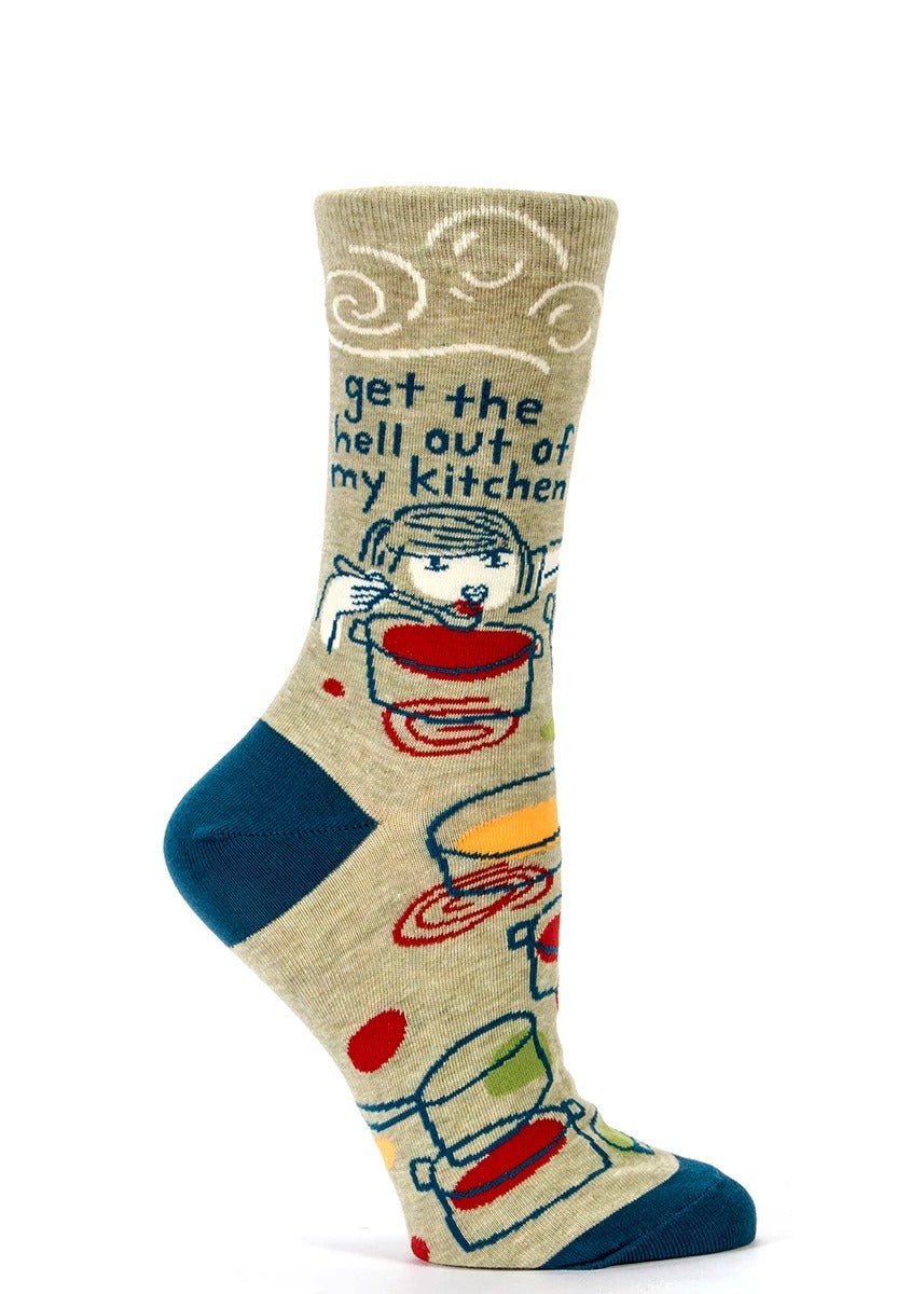 Blue Q Get The Hell Out Of My Kitchen Women's Crew Socks