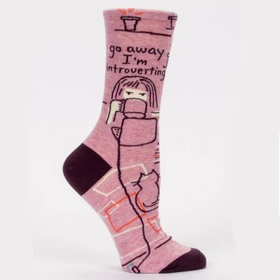 Blue Q Go Away Introverting Women's Crew Socks