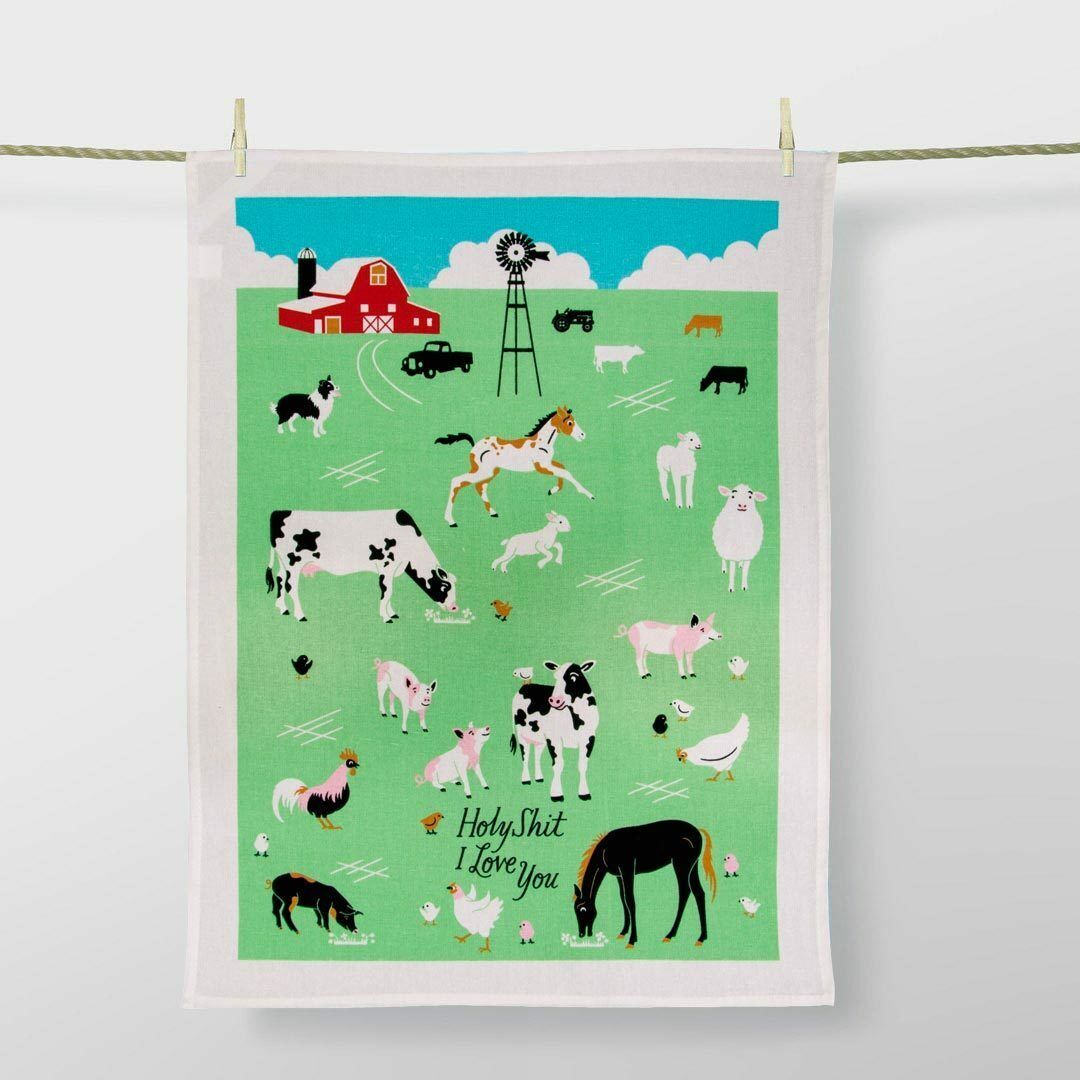 Blue QBlue Q Holy Shit I Love You Tea Towel #same day gift delivery melbourne#