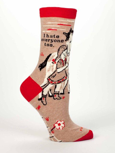 Blue Q I Hate Everyone Too Women's Crew Socks