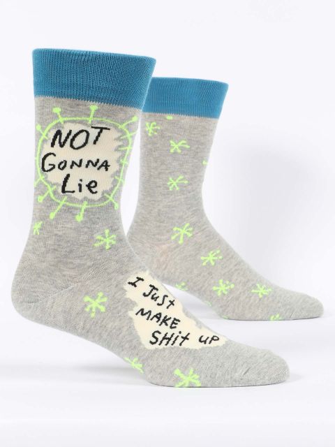Blue Q Not Gonna Lie, I Just Make Shit Up Men's socks