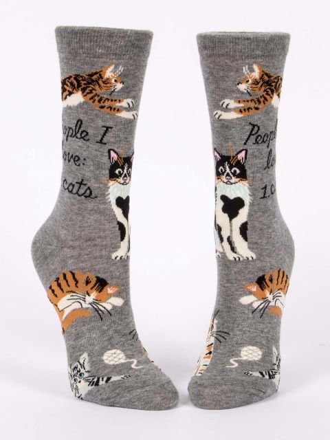 Blue QBlue Q People I Love : Cats Women's Crew socks #same day gift delivery melbourne#