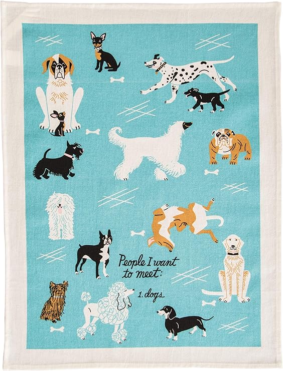 Blue Q People I want to Meet: dogs Tea Towel