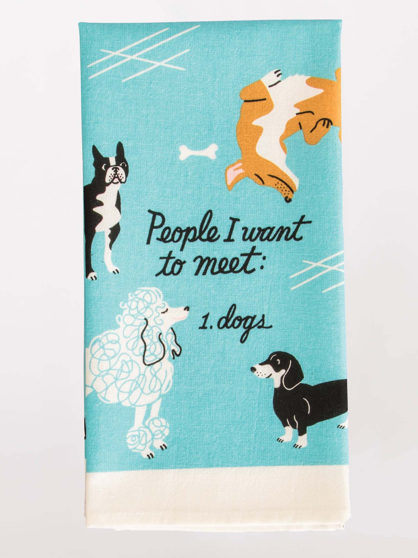 Blue Q People I want to Meet: dogs Tea Towel