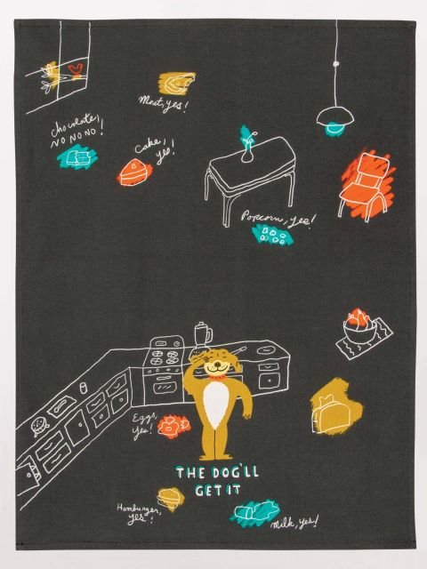 Blue QBlue Q The Dog'll Get It Tea Towel #same day gift delivery melbourne#