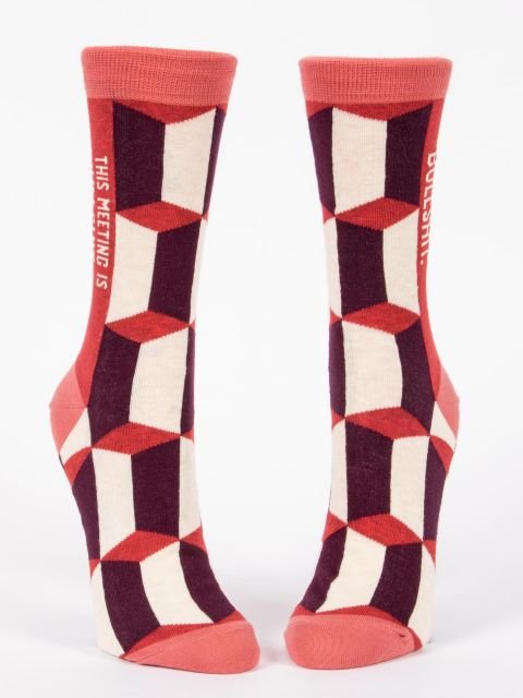 Blue QBlue Q This Meeting Is Bullshit Women's Crew socks #same day gift delivery melbourne#