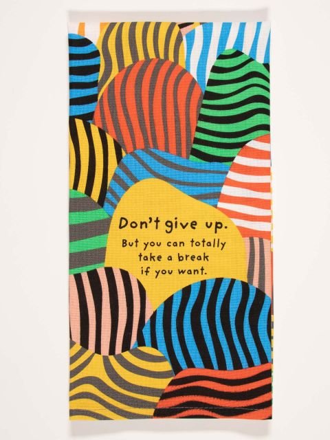 Blue Q Don't Give Up Abstract Striped Cotton Dish Tea Towel.