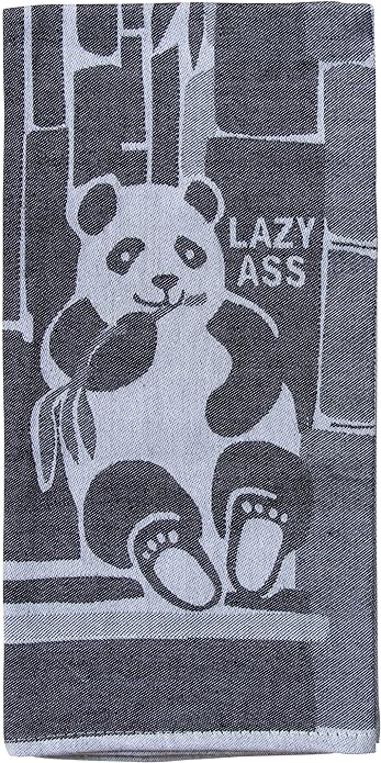Blue Q Lazy Ass Panda Woven Cotton Kitchen Dish Tea Towel.