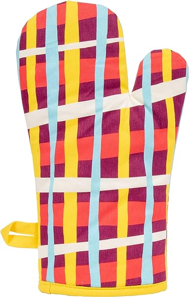 Blue Q Say No To Salad Oven Mitt Back View Plaid Pattern Cotton Heat Resistant