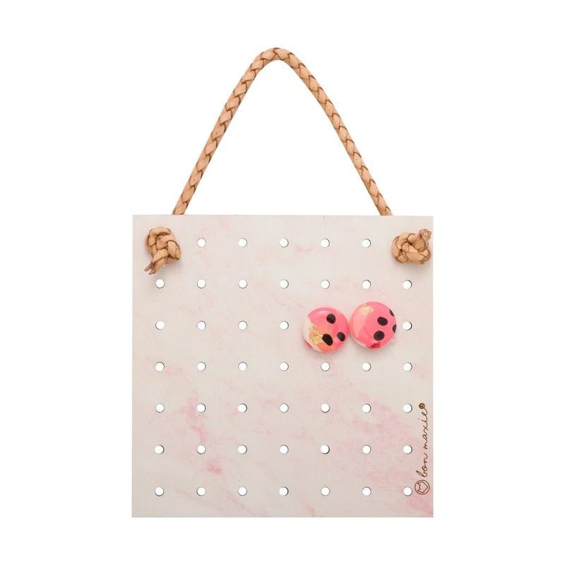 Bon Maxie Hanging Earring Holder - Pink Marble - Mini