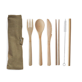 Brush It On Reusable Bamboo Cutlery Set cutlery