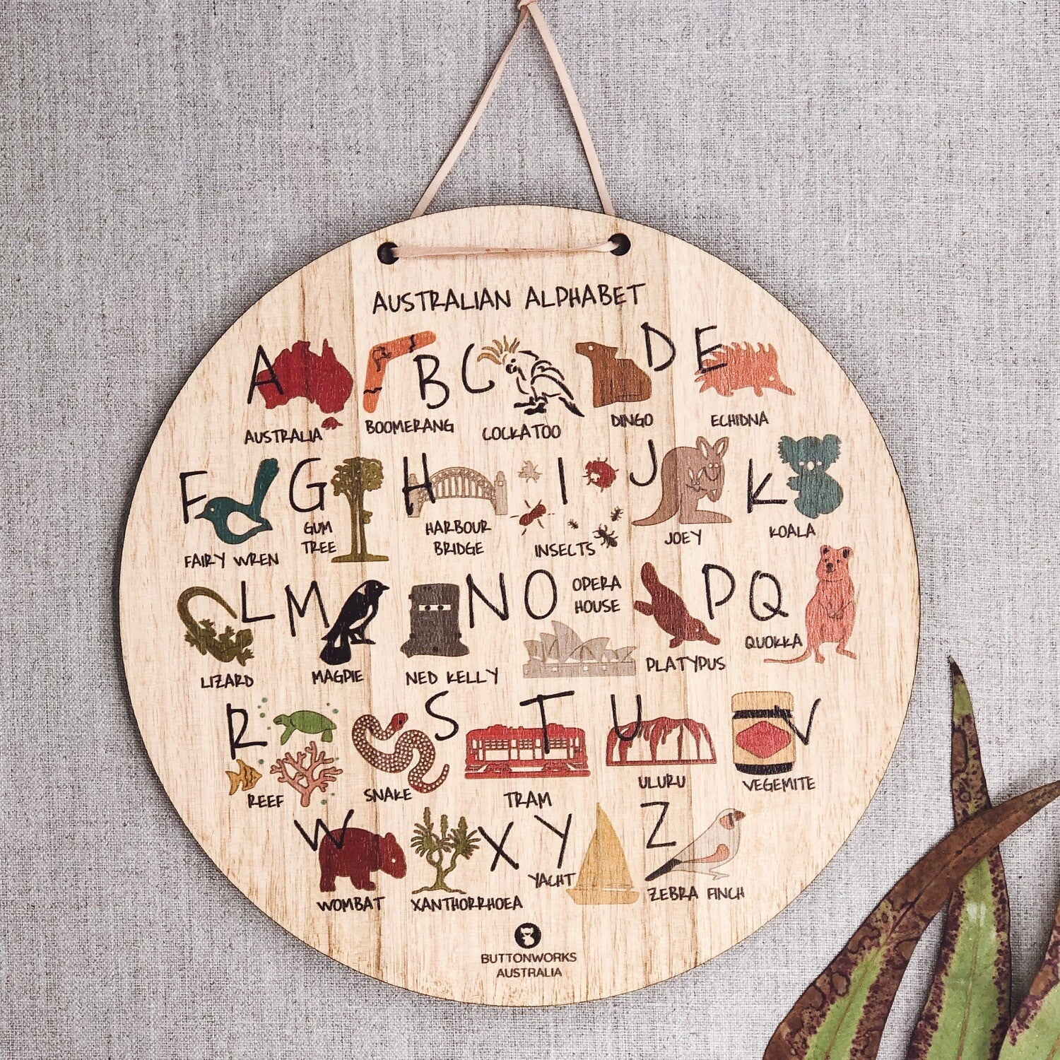 Buttonworks Australian Alphabet Wall Hanging