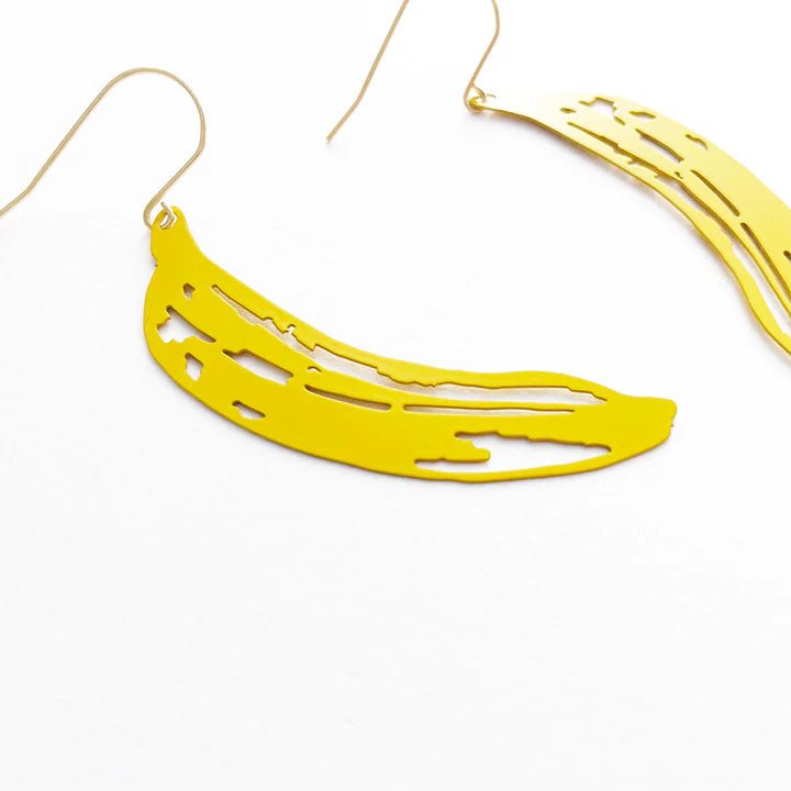 DENZ Banana Dangles in Yellow, angled view