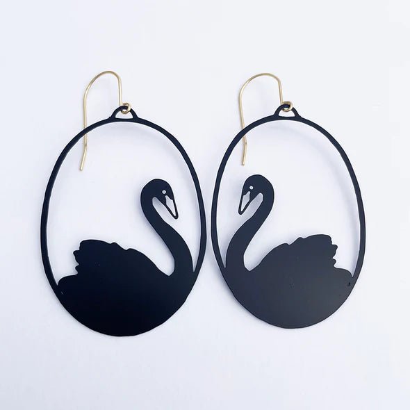 DENZ Black Swans earrings