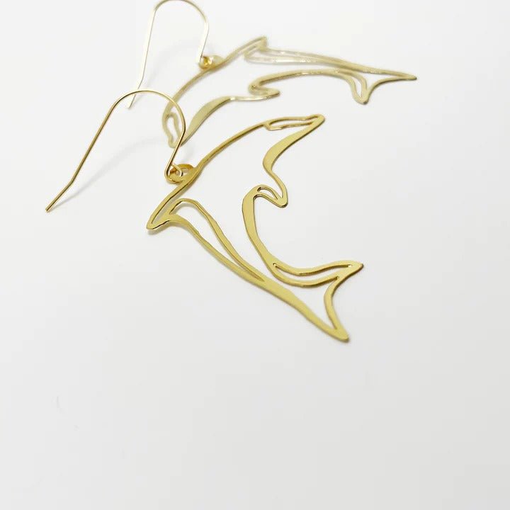 DENZ Dolphin dangles in gold