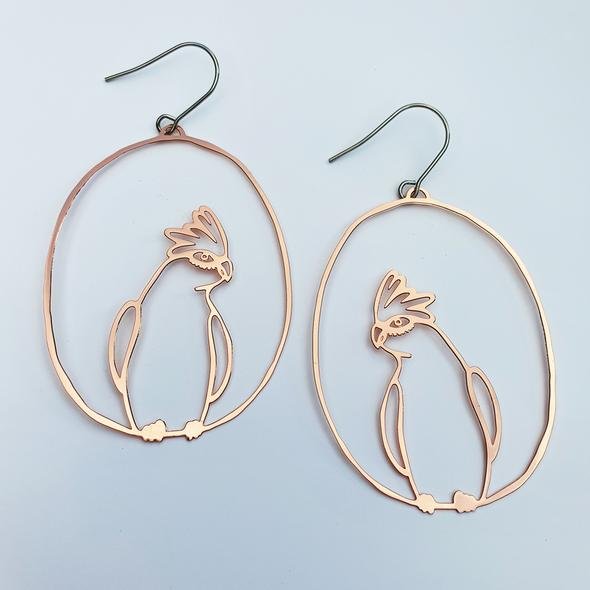 Denz + coDENZ Galah dangles in rose gold #same day gift delivery melbourne#