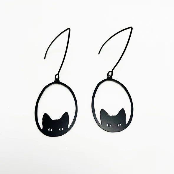 DENZ Mini Black Cat dangles in black